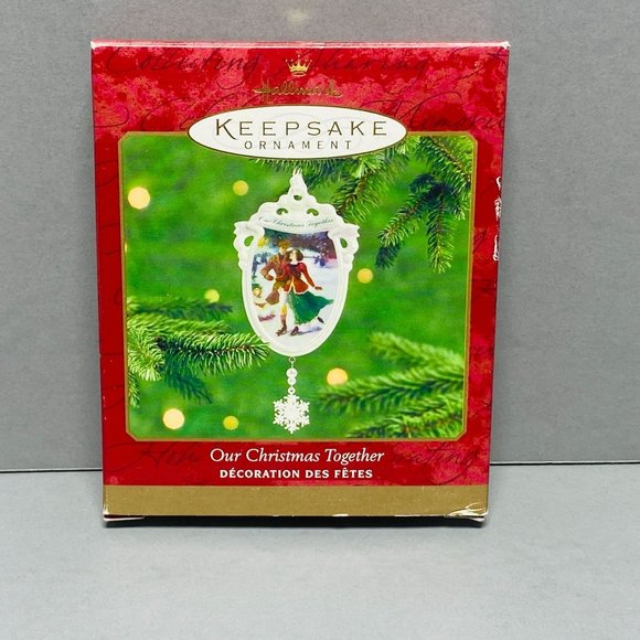 Our Christmas Together Hallmark Ornament 2000 Victorian Era Skaters - Picture 1 of 11